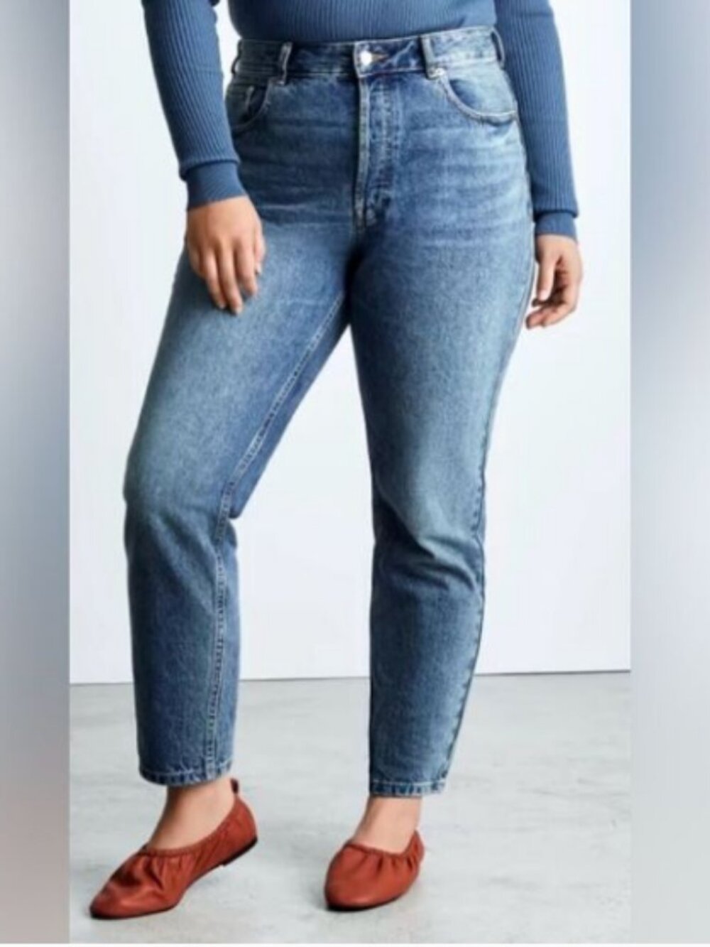 Everlane Curvy 90's Cheeky Straight Leg Northridge Wash Organic Cotton Jeans 30R